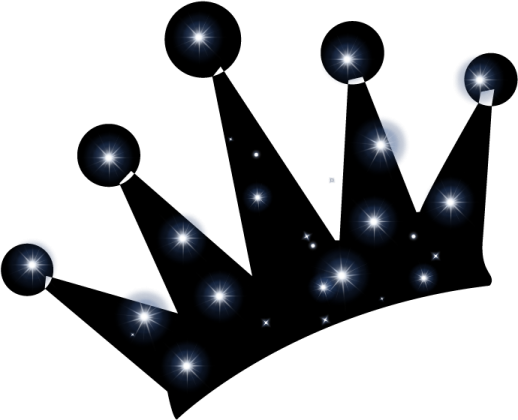 a black and white silhouette of a crown
