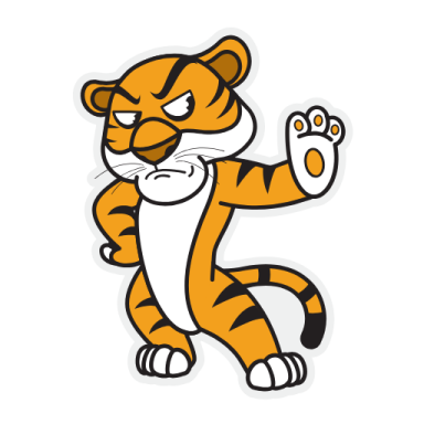 a cartoon tiger running