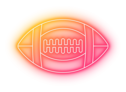 a neon colored football ball on a white background