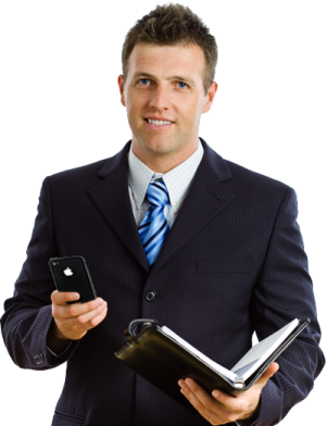a man in a suit and tie holding a book