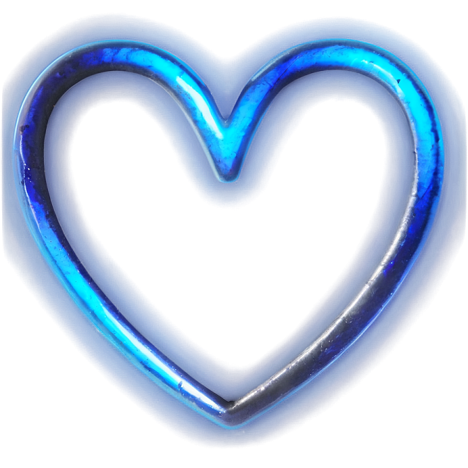 a blue heart shape on a white background