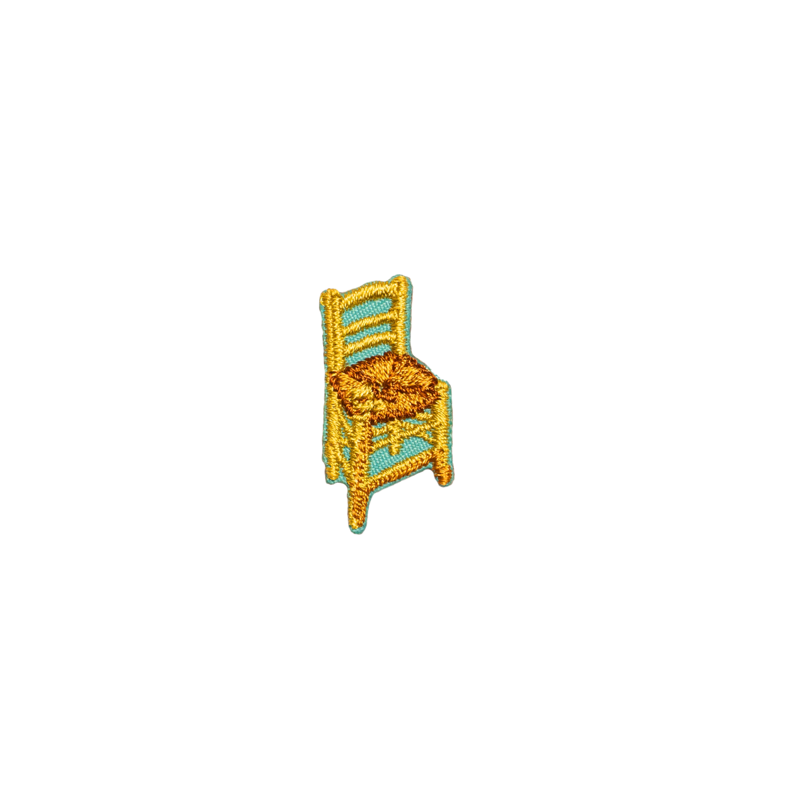 a yellow chair on a white background