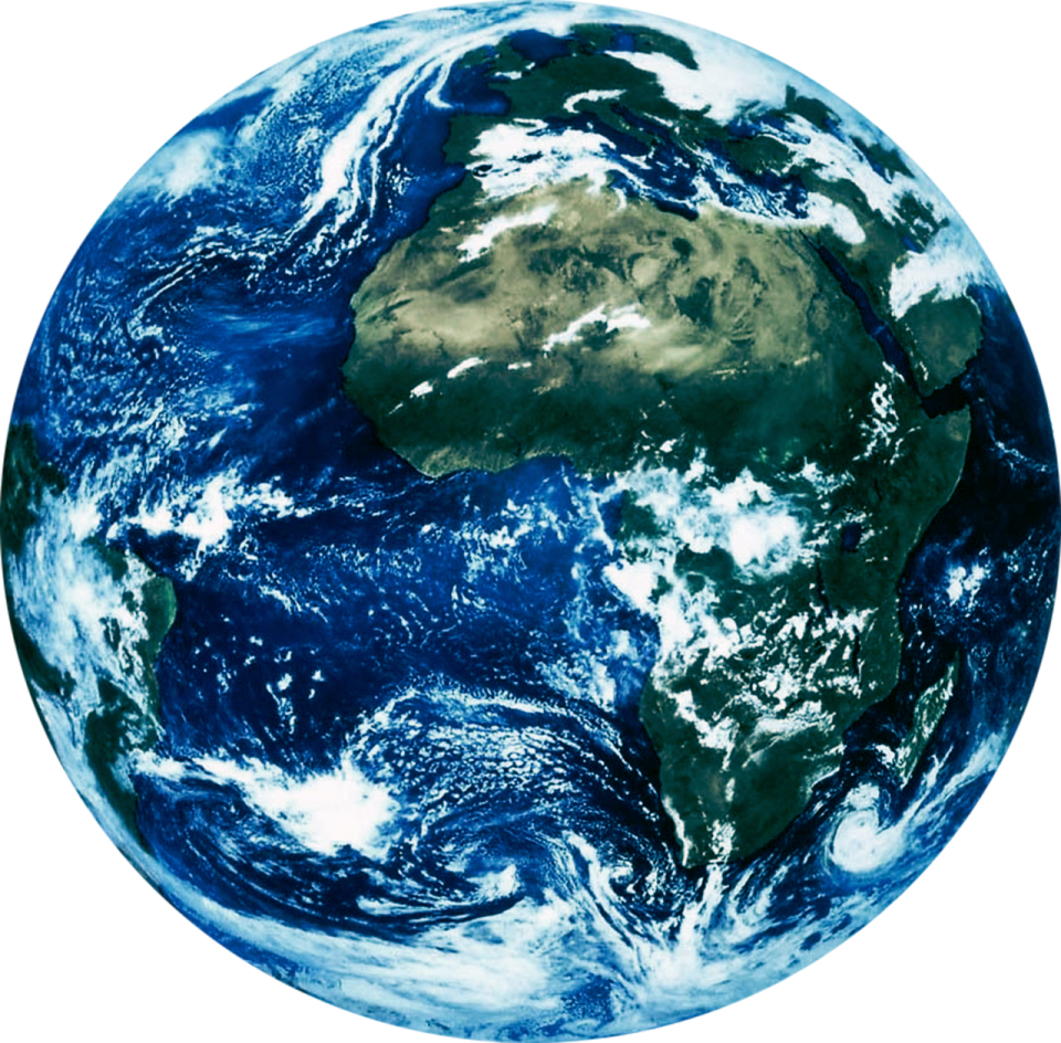 the earth with a white background