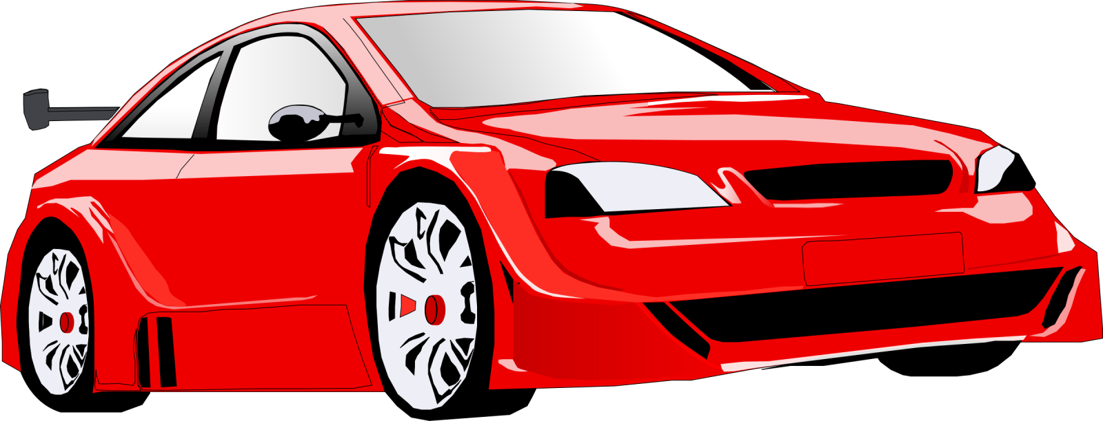 a red car on a white background