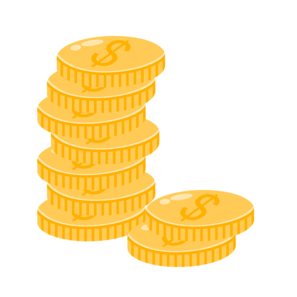 a stack of coins with a dollar symbol