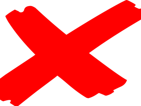 a red x symbol on a white background