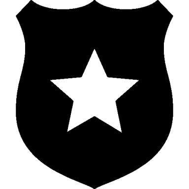a black and white image of a police badge