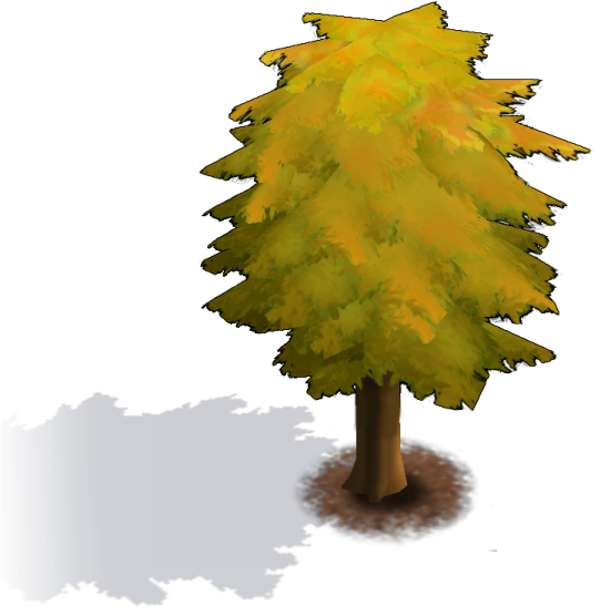 a 3d image of a yellow tree