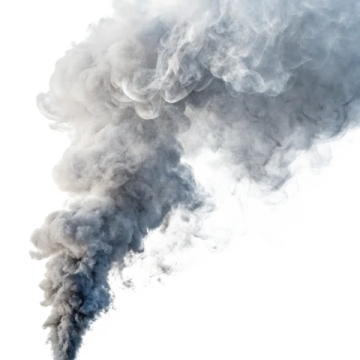 a black smoke cloud on a white background
