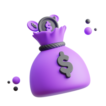 a purple crown sitting on top of a bag