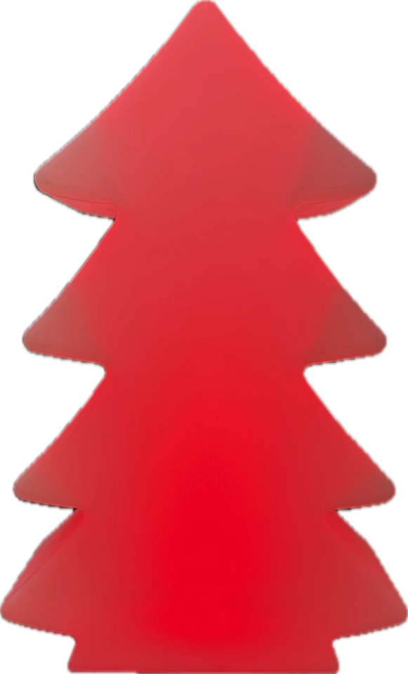 a red christmas tree on a white background