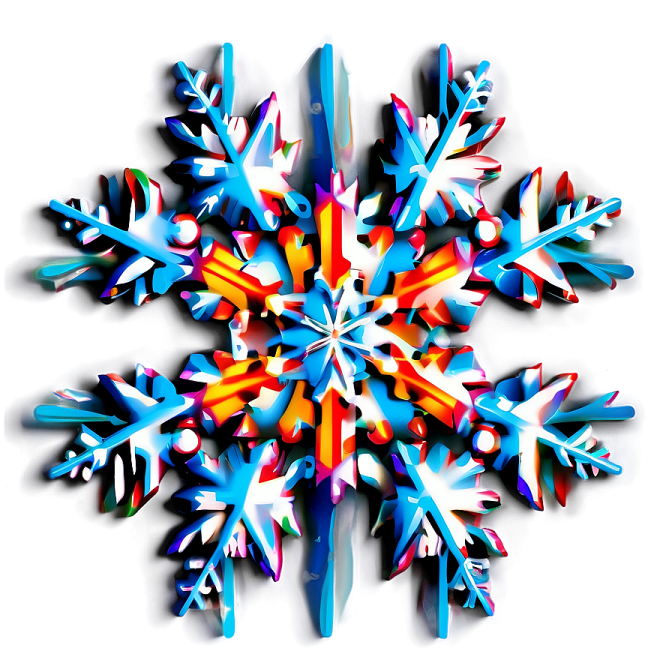 a colorful snowflake on a white background