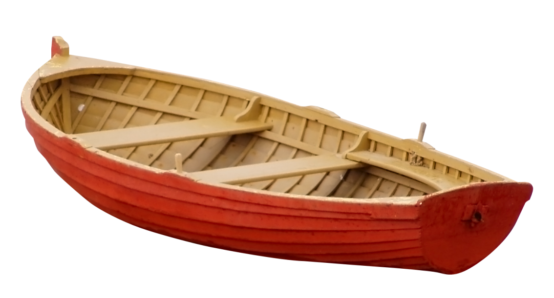 a red and white boat on a white background