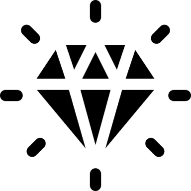 a black and white diamond icon