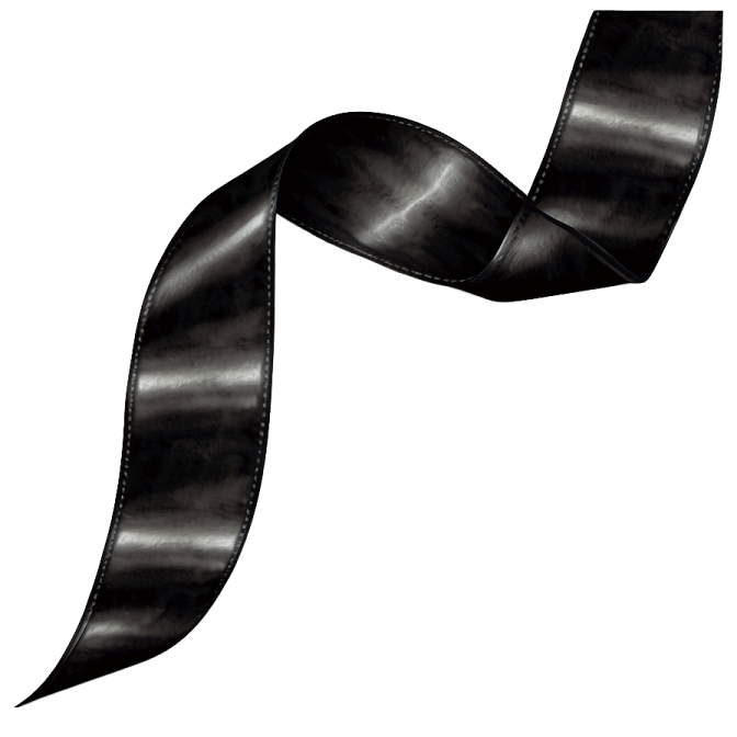 a black ribbon on a white background