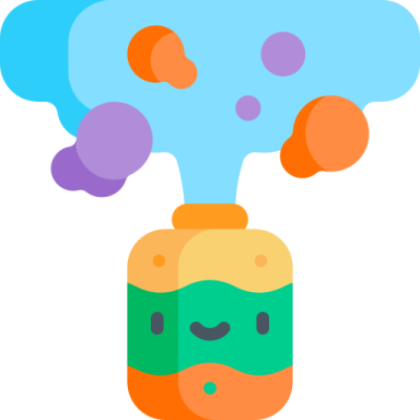 an illustration of a bottle filled with bubbles