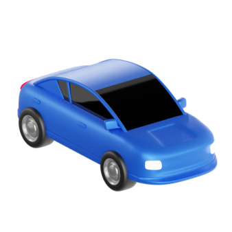 a blue car on a white background