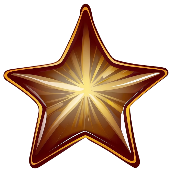a golden star on a white background