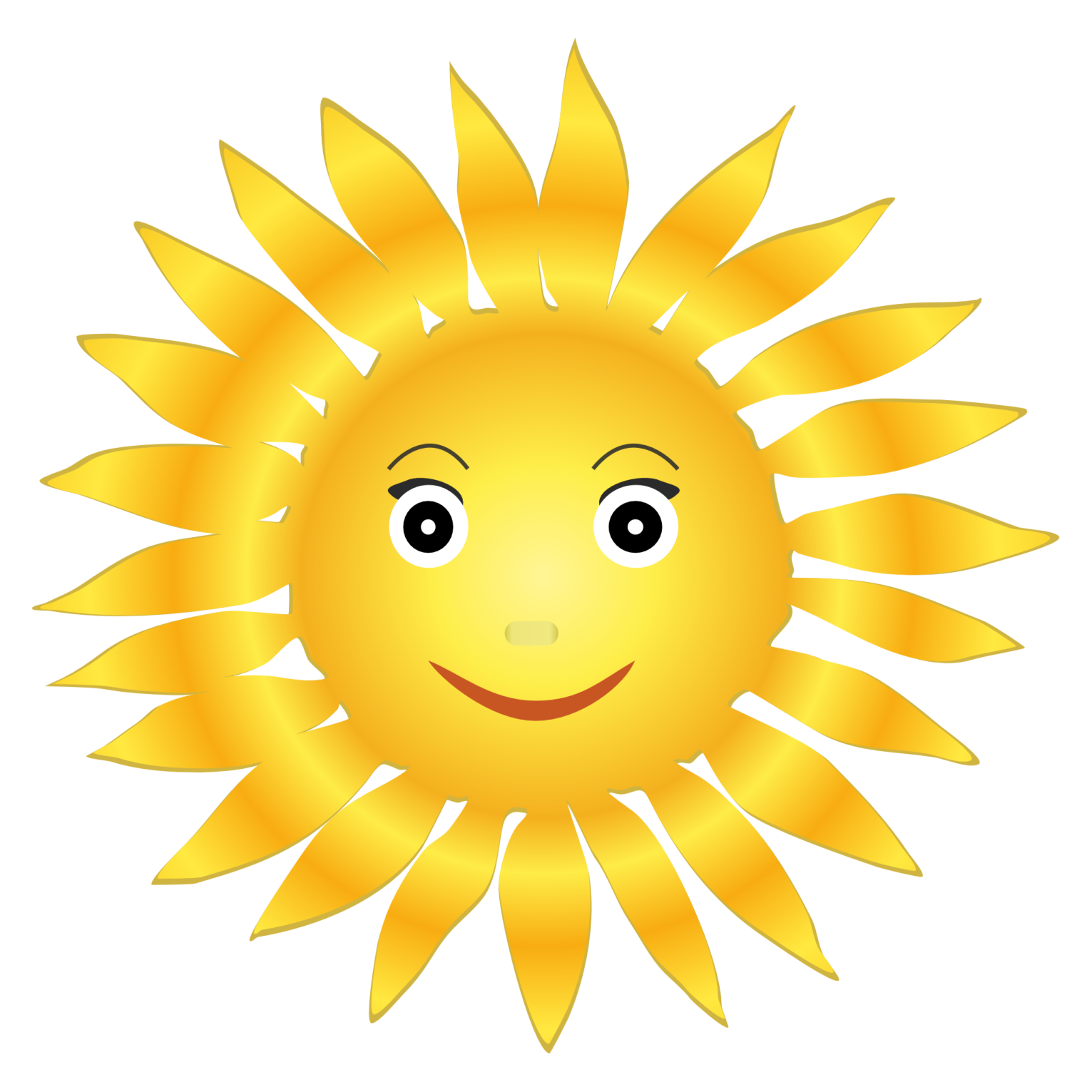 a cartoon sun with a smiling face