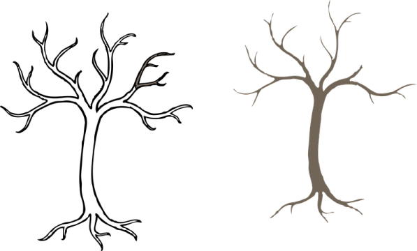 a drawing of a tree with no leaves