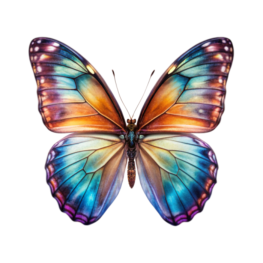 a colorful butterfly on a white background