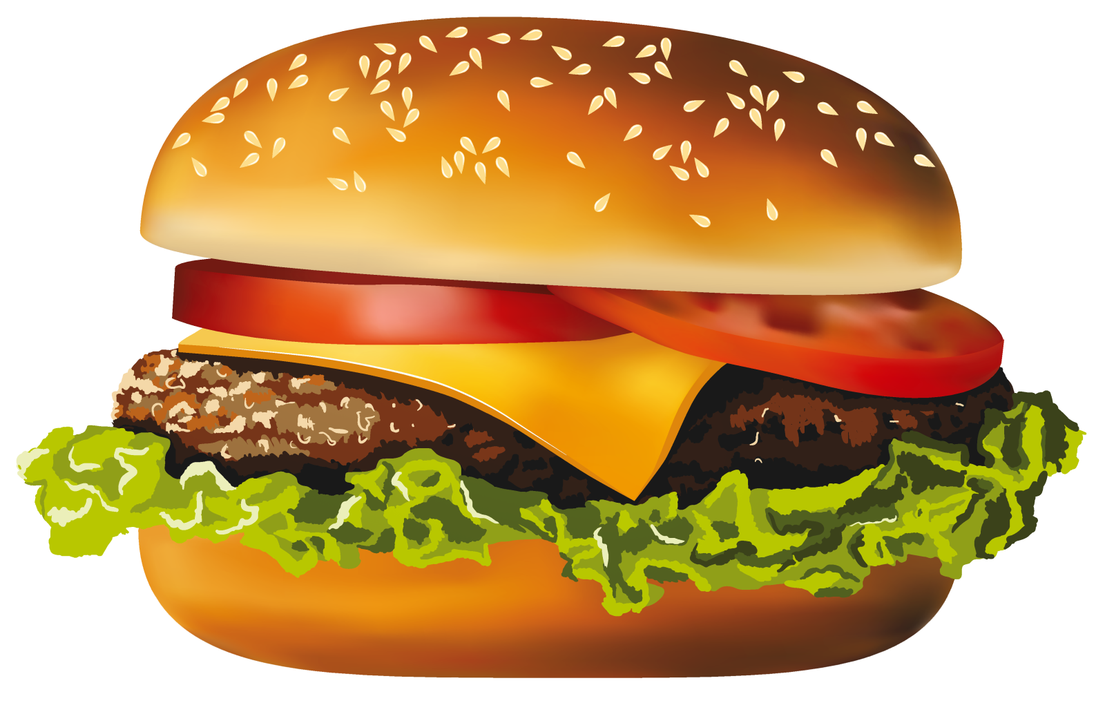 a big hamburger on a white background