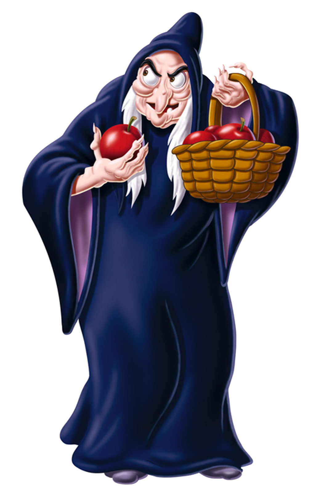 a cartoon character with an apple in his hand
