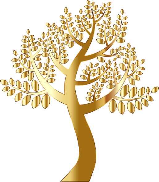 a gold tree with lots of coins