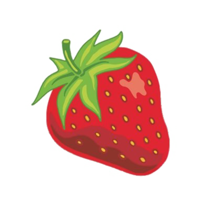 a strawberry on a white background