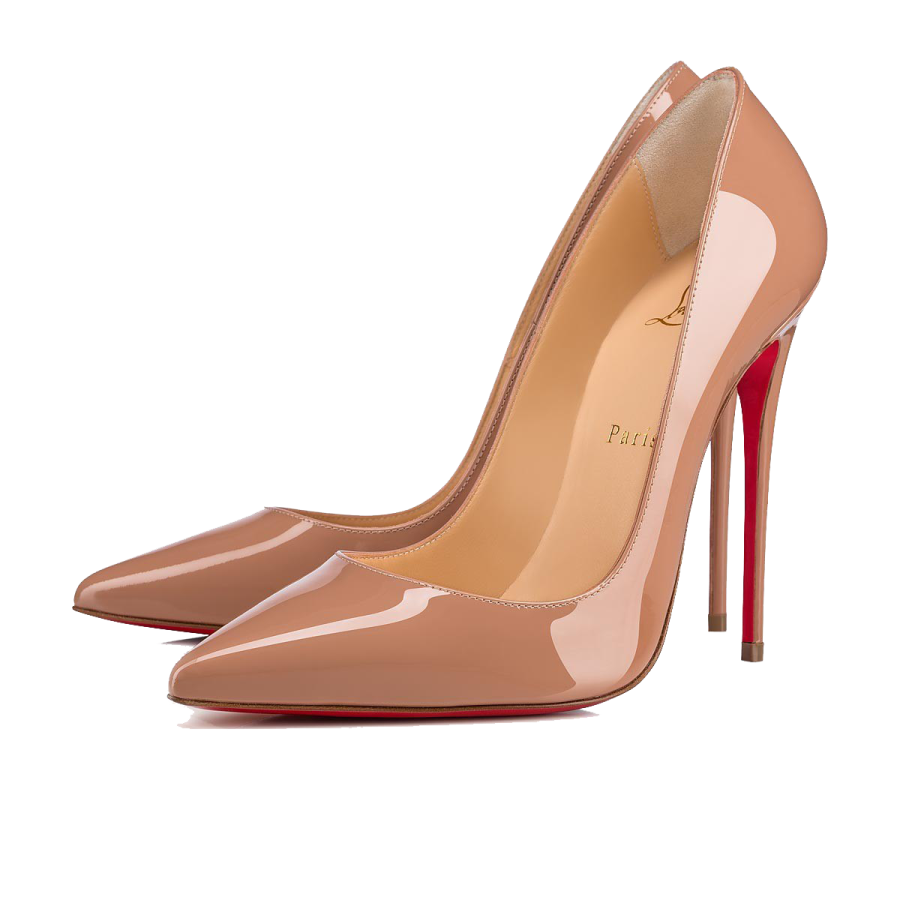 a pair of nude colored christiane pumps