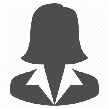 a black and white icon of a woman