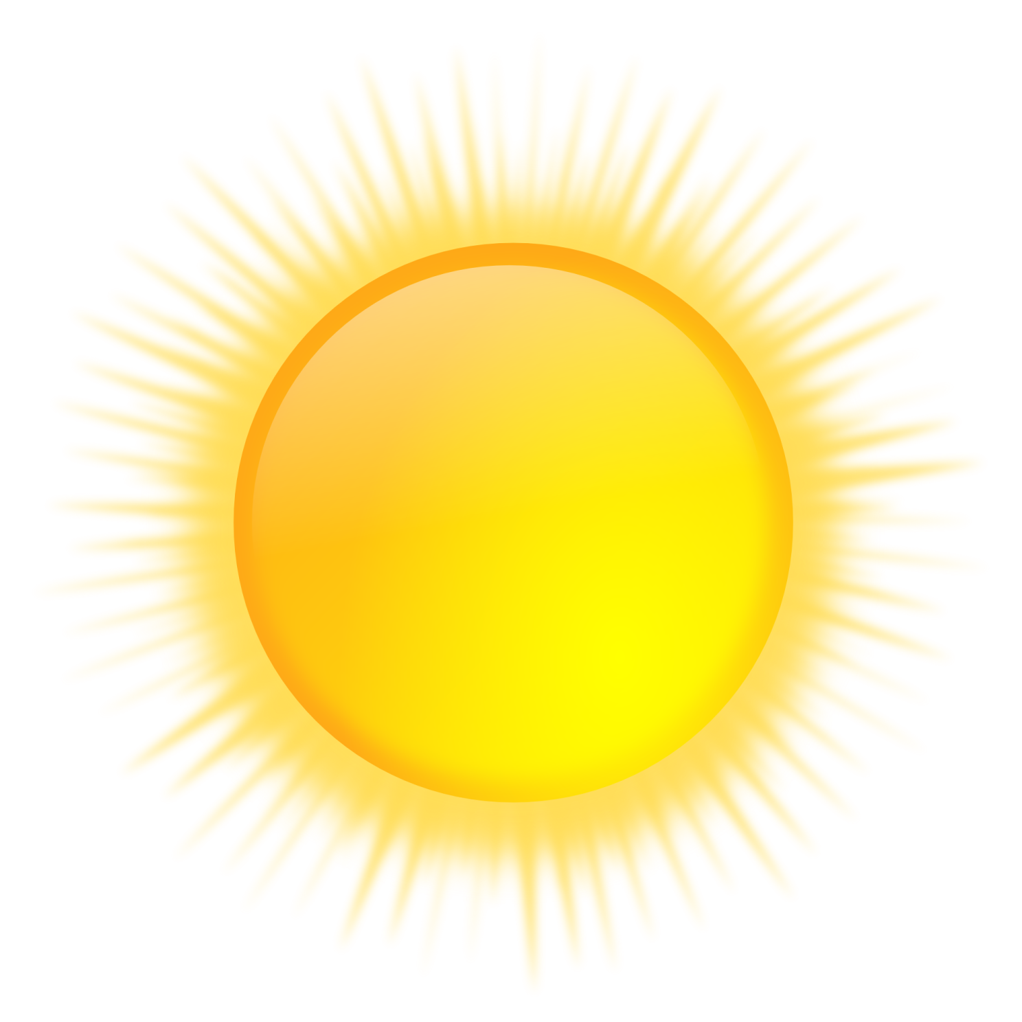 a yellow sun on a white background