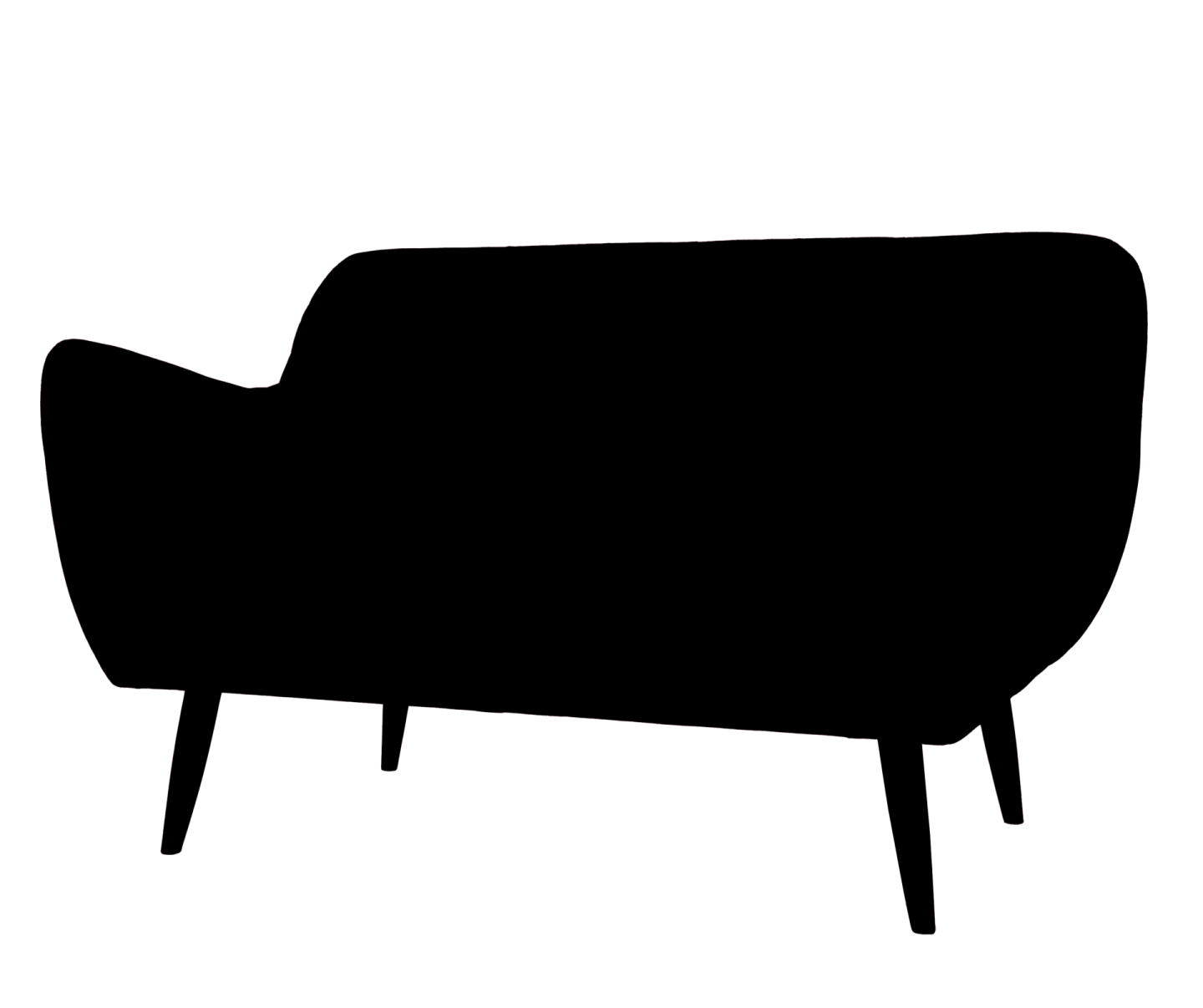 a black and white silhouette of a chair