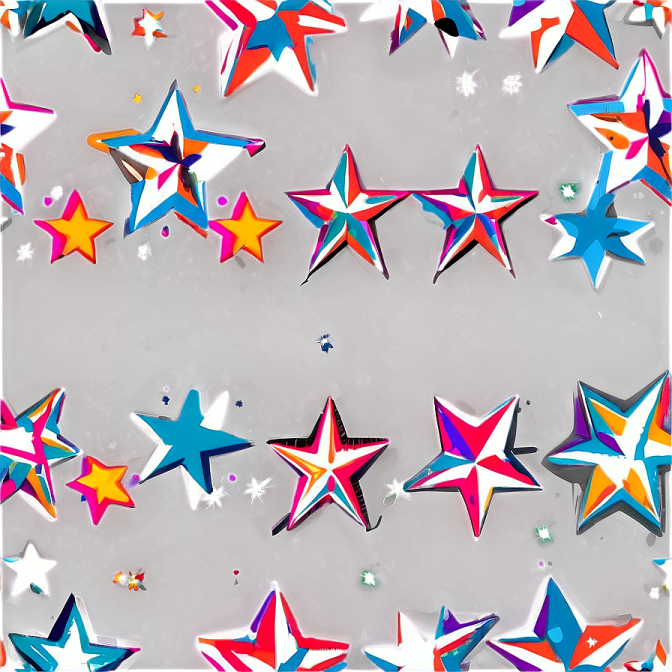 a group of colorful stars on a white background