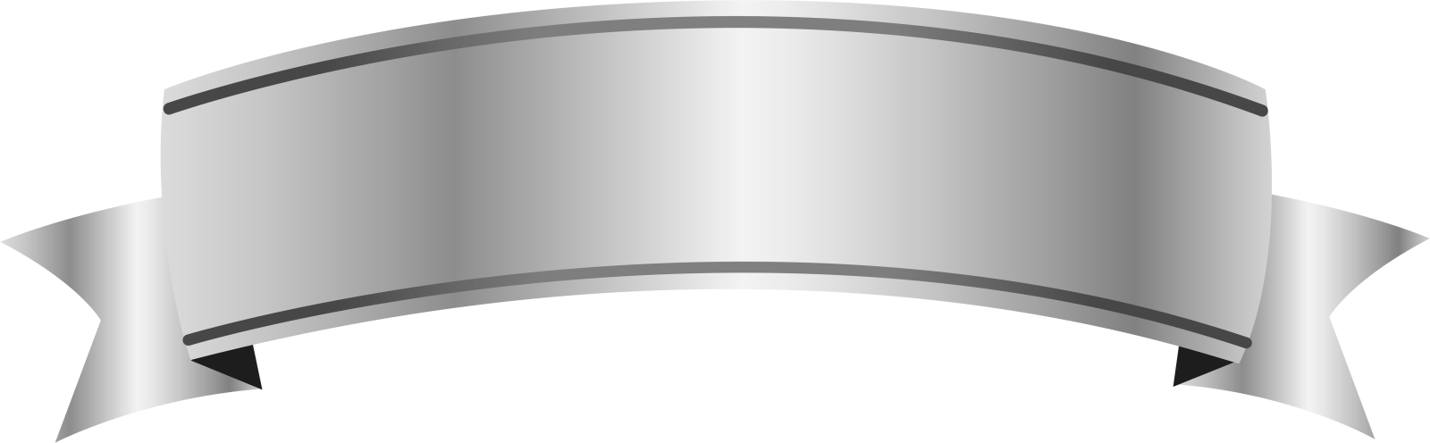 a silver ribbon on a white background