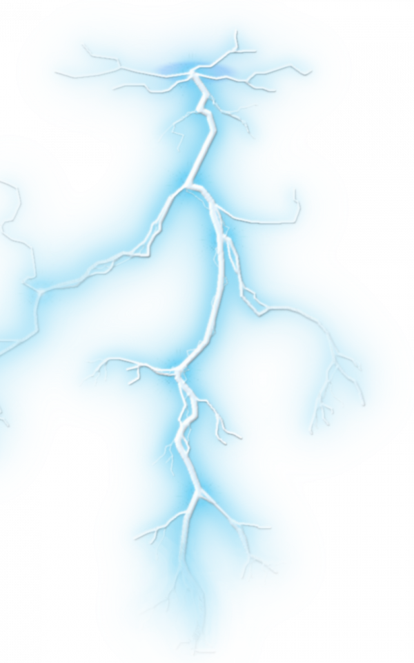 a blue lightning bolt on a white background