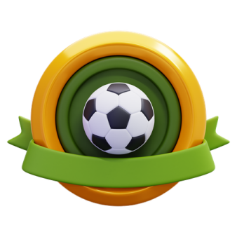 a soccer ball with a green ribbon around it