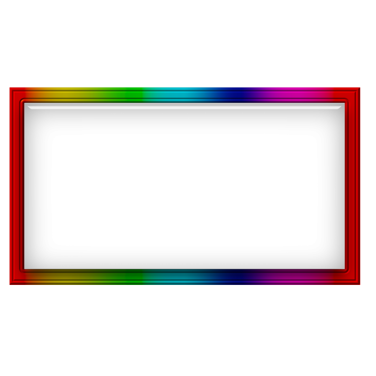 a rainbow colored frame on a white background