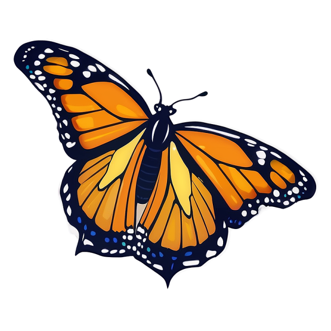 a monarch butterfly on a white background