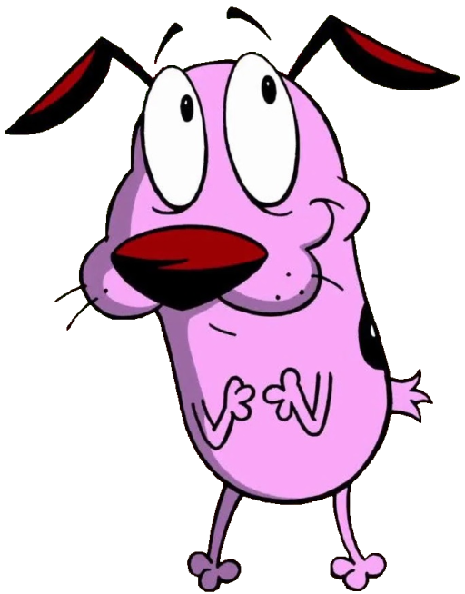 a cartoon dog with its mouth open