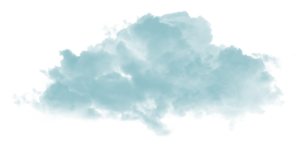 a blue cloud on a white background