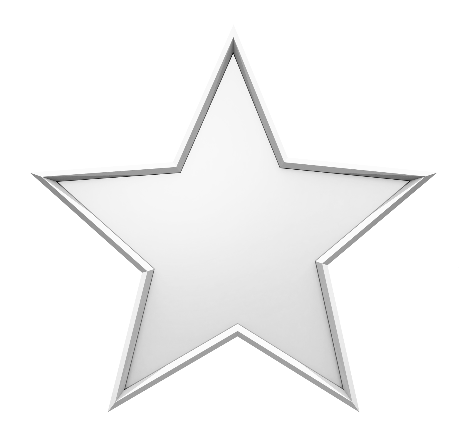 a silver star on a white background