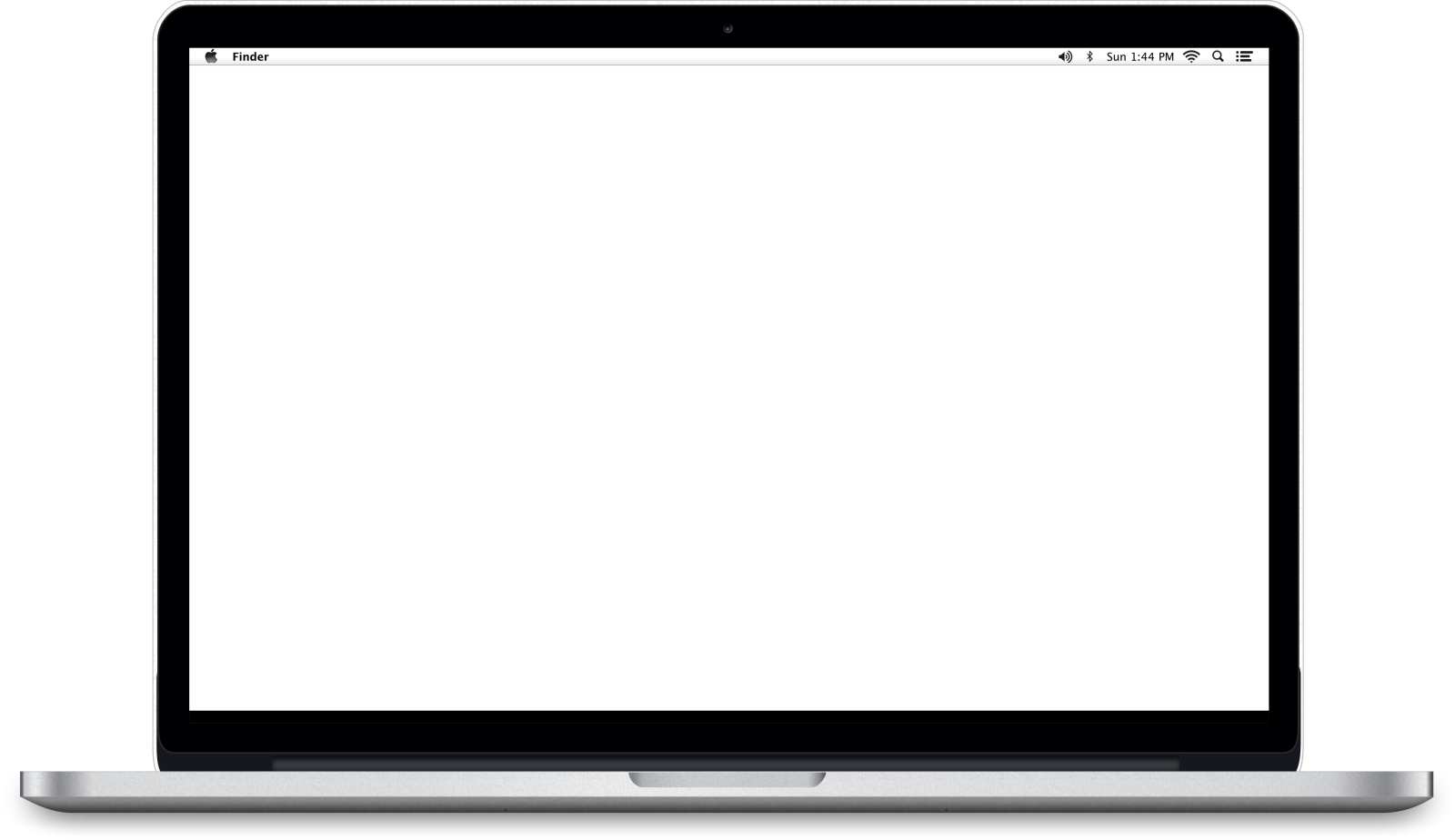 a laptop with a blank screen on it