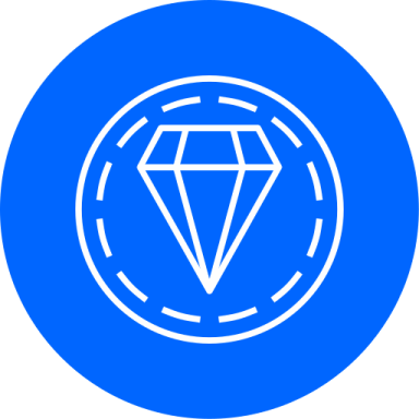 the diamond logo on a blue circle