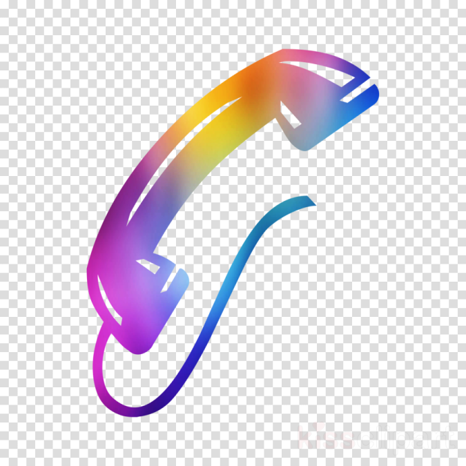 a colorful phone icon on a transparent background