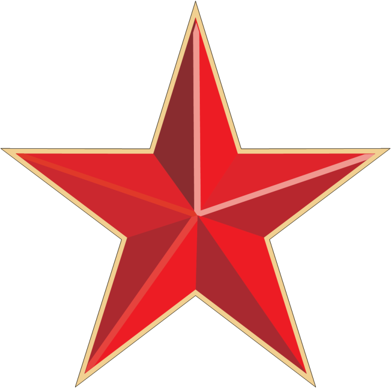 a red star on a white background