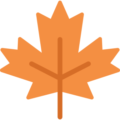 an orange maple leaf