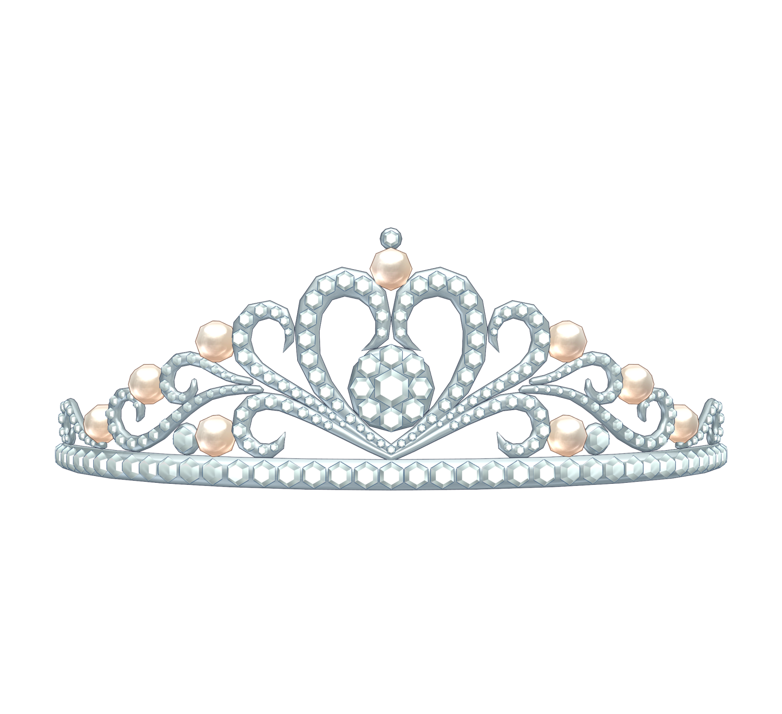 a tia with pearls and diamonds