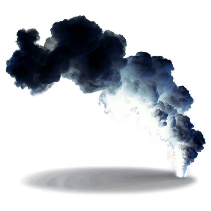 a black smoke cloud on a white background