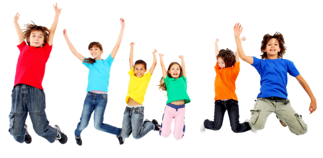 a group of children jumping in the air